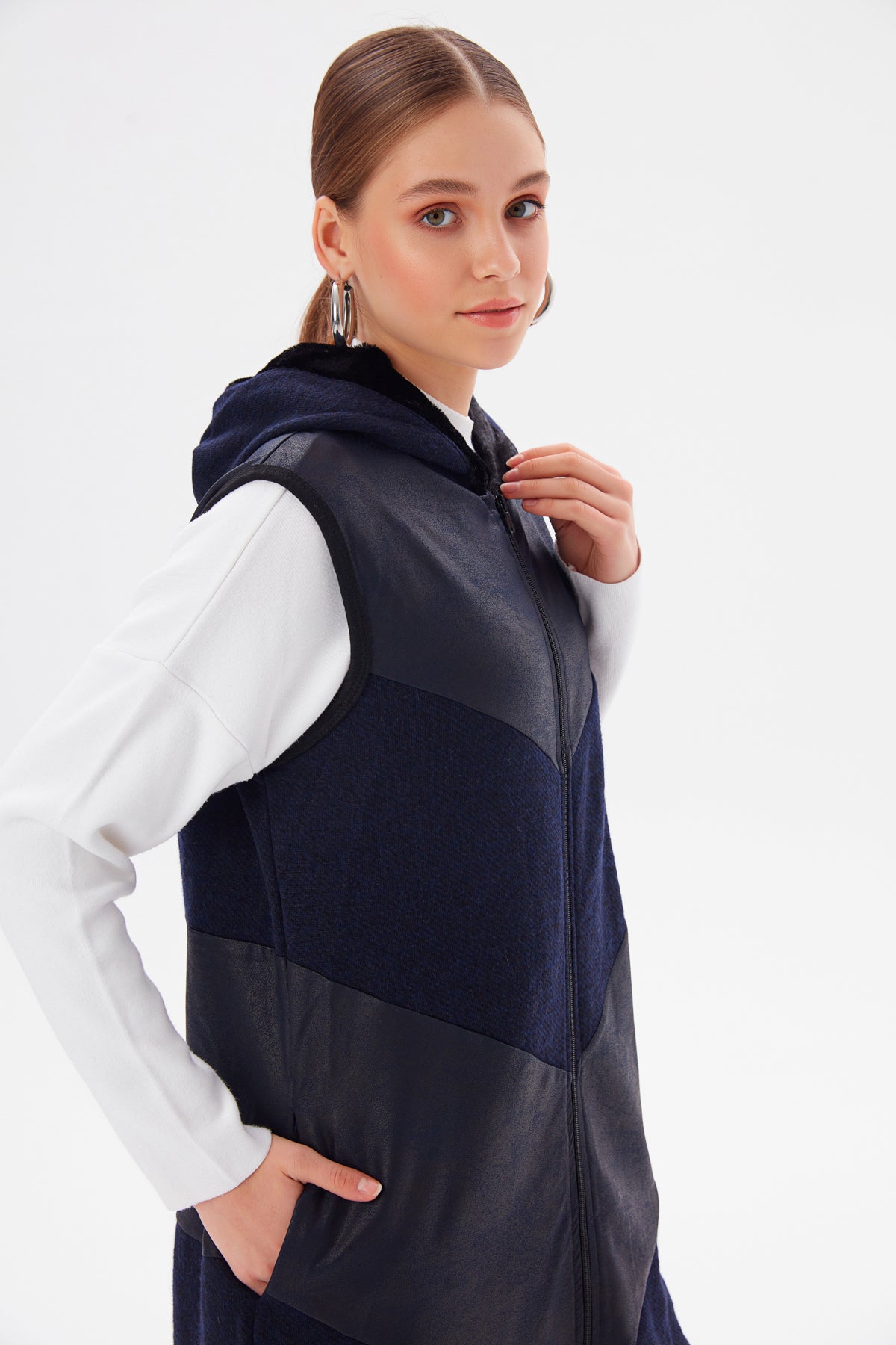 MUNI MUNI - Long Waistcoat - dark blue