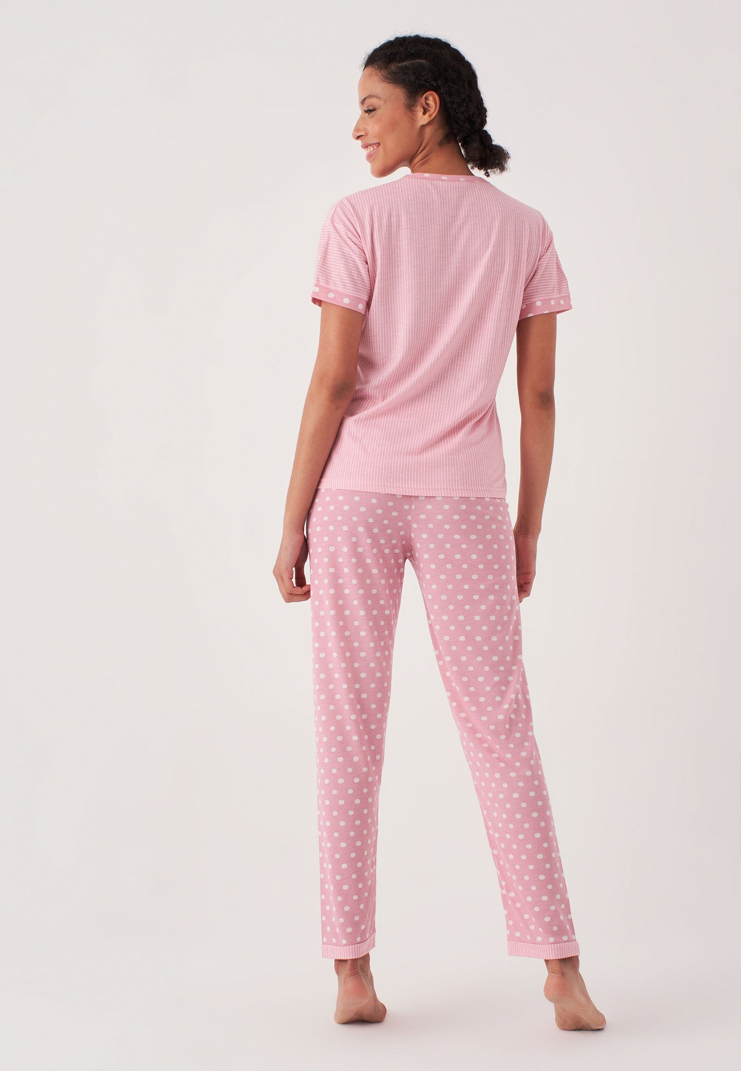 Powder Pants Pajama Set with Pointed Cuffs