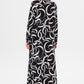 MUNI MUNI - Printed Long Viscose Dress - black white