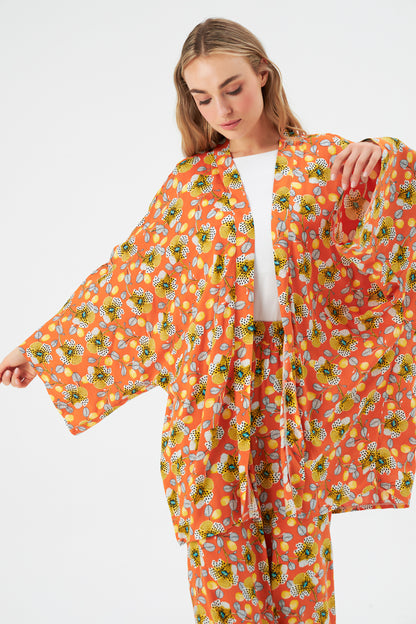 MUNI MUNI - Printed Kimono Top - orange