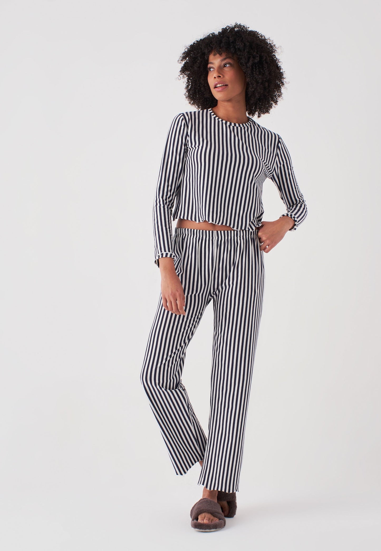 Long Sleeve Striped Pajamas Set