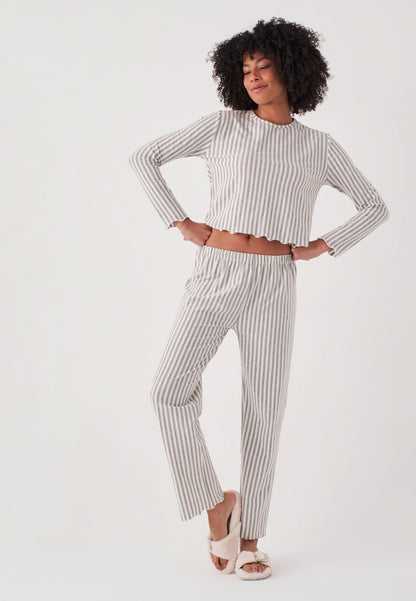 Long Sleeve Striped Pajamas Set