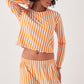 Long Sleeve Striped Pajamas Set