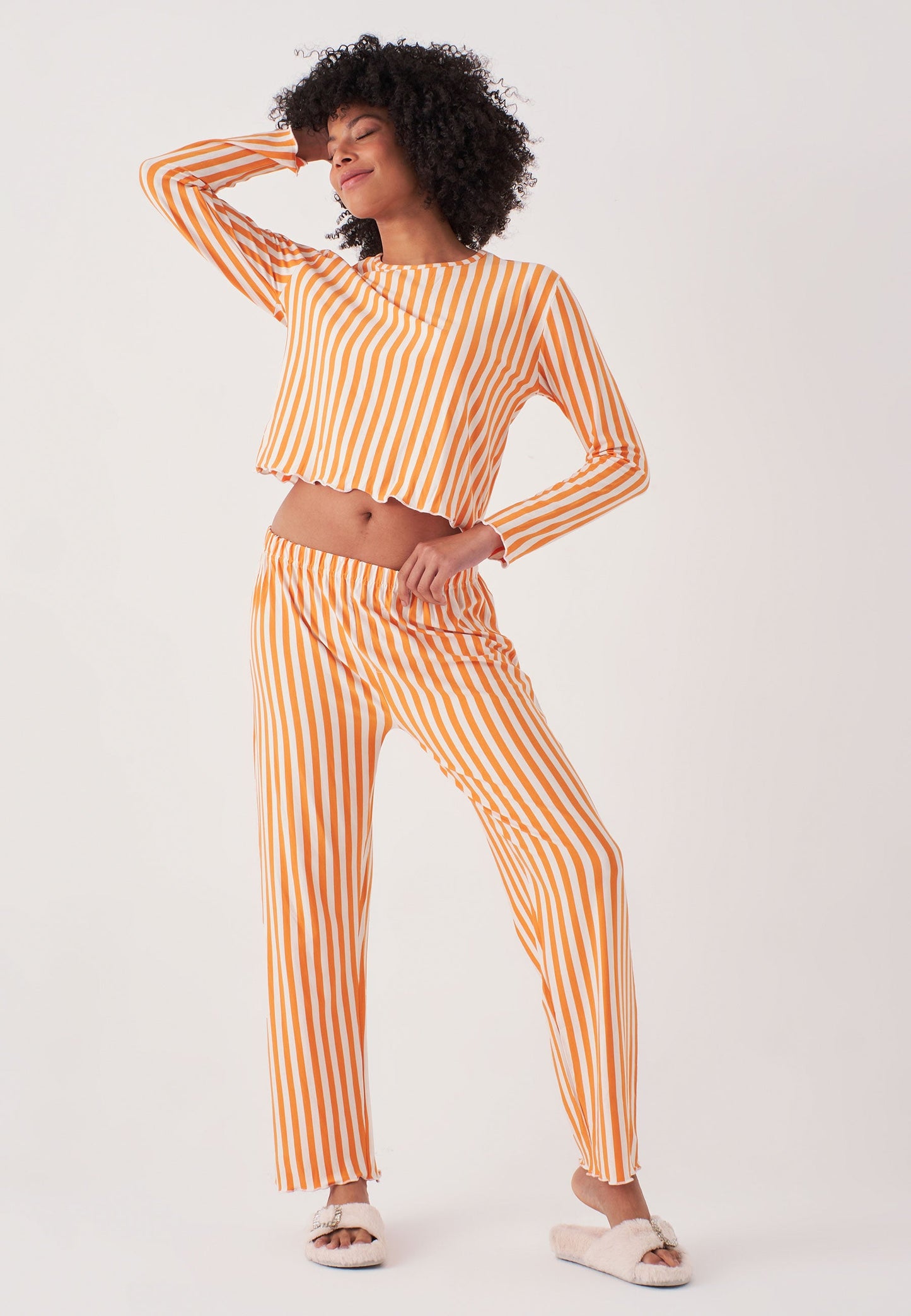 Long Sleeve Striped Pajamas Set