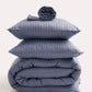 Sateen Stripe - Core Bedding Set (Flat) - Dark Grey