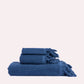 Tassel Cotton Towel Set- Navy Blue (3 Towels)
