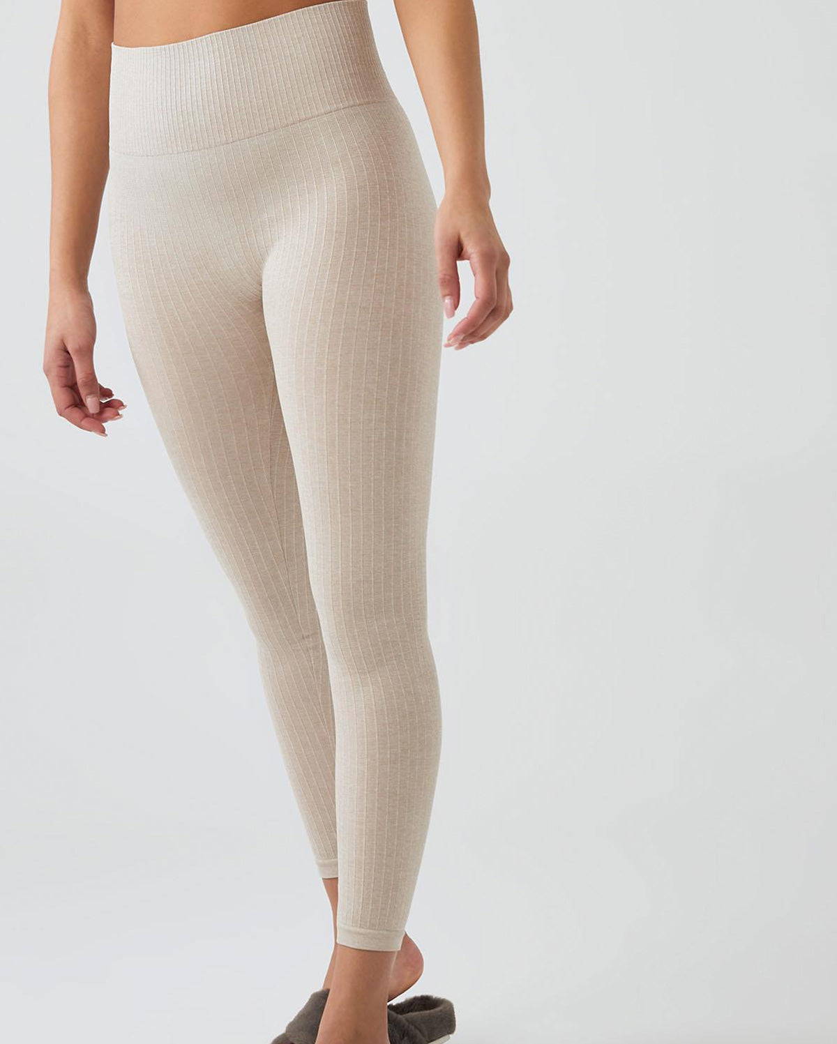 High Waist Leggings - Beige