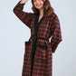 Printed Dressing Gown - Burgundy Check