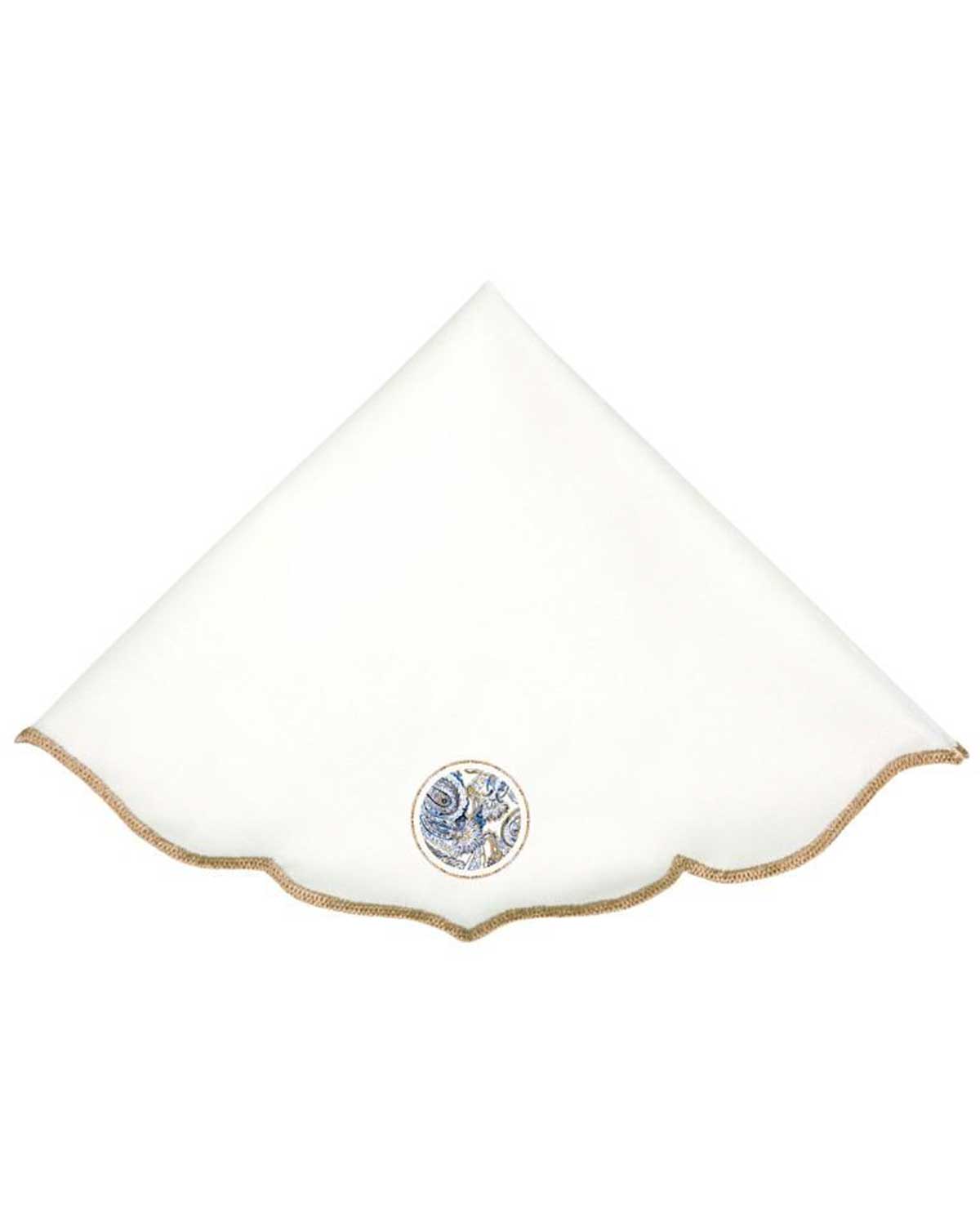 Linen Service Napkin Set of 6 pieces - White & Blue
