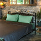 Classic Percale Duvet Cover- Anthracite with White Piped Edge
