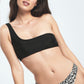 One Shoulder Padded Bikini Set Leopard