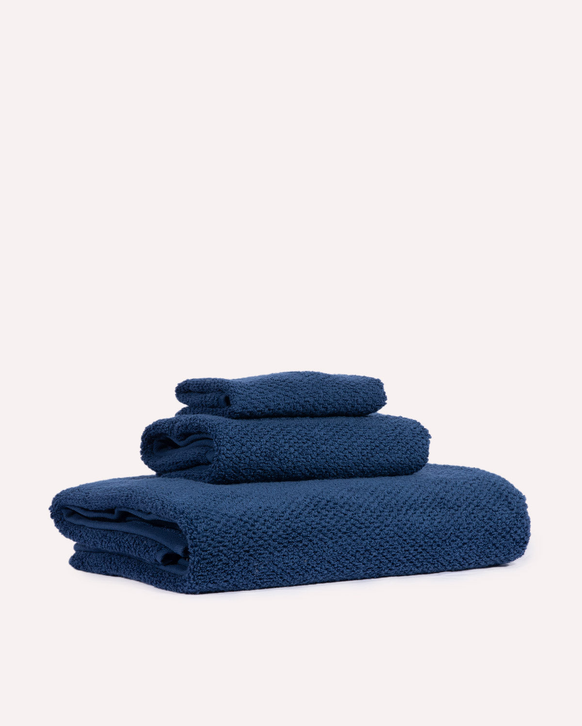 Willow Cotton Towel Set - Navy Blue (3 Towels)