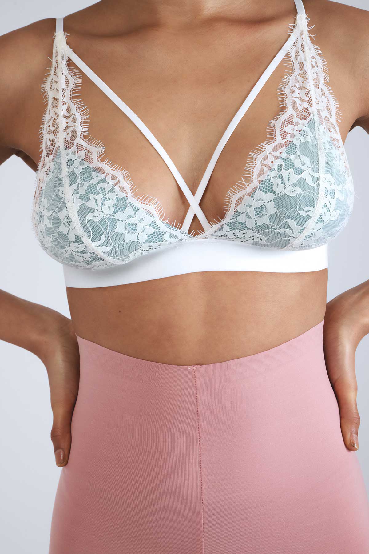Fides Turquoise Lined Ecru Lace Bralette