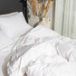 Classic Percale Duvet Cover- White with Jade Green Piped Edge