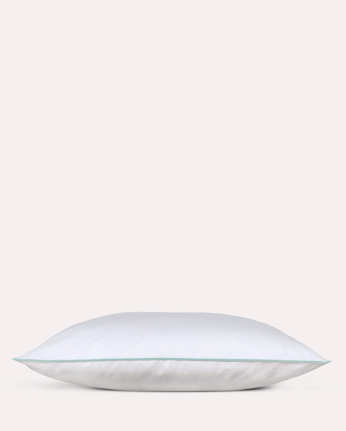 Classic Percale - Duvet Cover Set - White with Jade Green Piped Edge