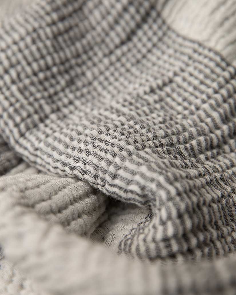Mollis Muslin Cotton Blanket - Grey Striped