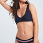 Lined Bustier Bikini Set - Navy Blue