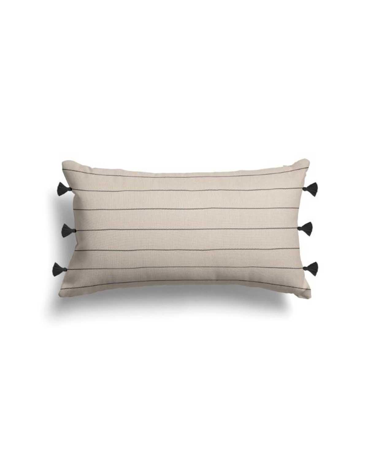 Striped Cushion Cover - Beige & Blue