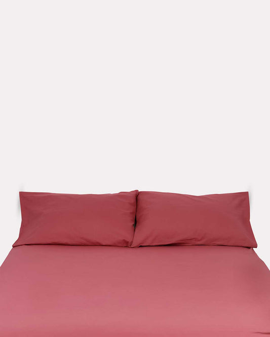 Classic Percale - Fitted Sheet Set- Carmine