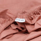 Classic Percale - Fitted Sheet Set- Peach with White Piped Edge