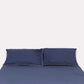 Classic Percale - Fitted Sheet Set- Navy Blue with White Piped Edge