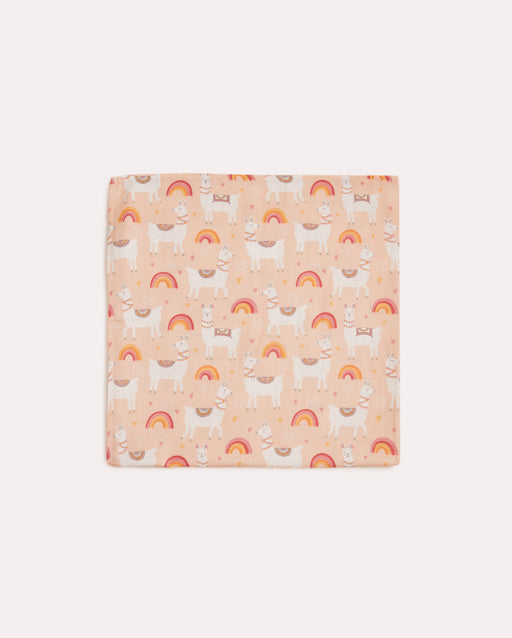 Pink Lama Muslin Baby Cloth - Pink - Ocoza