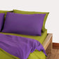 Reversible Sateen Bedding Set - Purple & Green