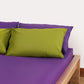 Reversible Sateen Bedding Set - Purple & Green