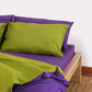 Reversible Percale Duvet Cover - Purple & Green