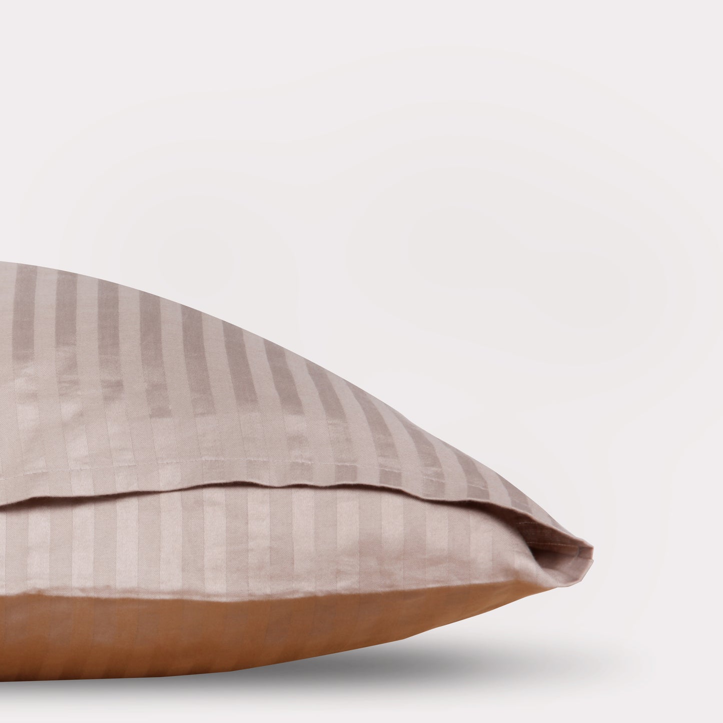 Sateen Stripe Pillowcase 2pcs - Cappuccino