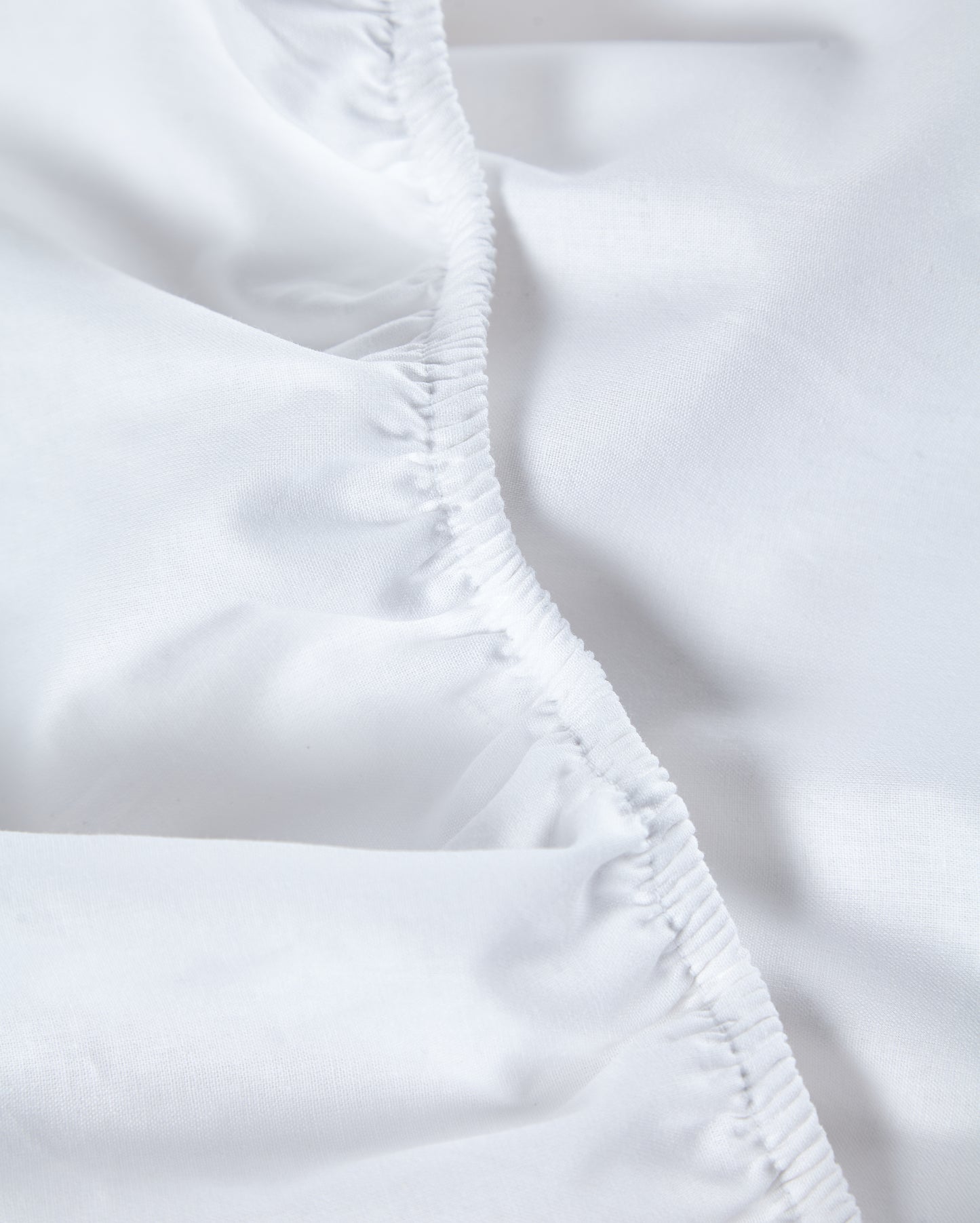 Classic Percale - Fitted Sheet Set- White with Peach Piped Edge