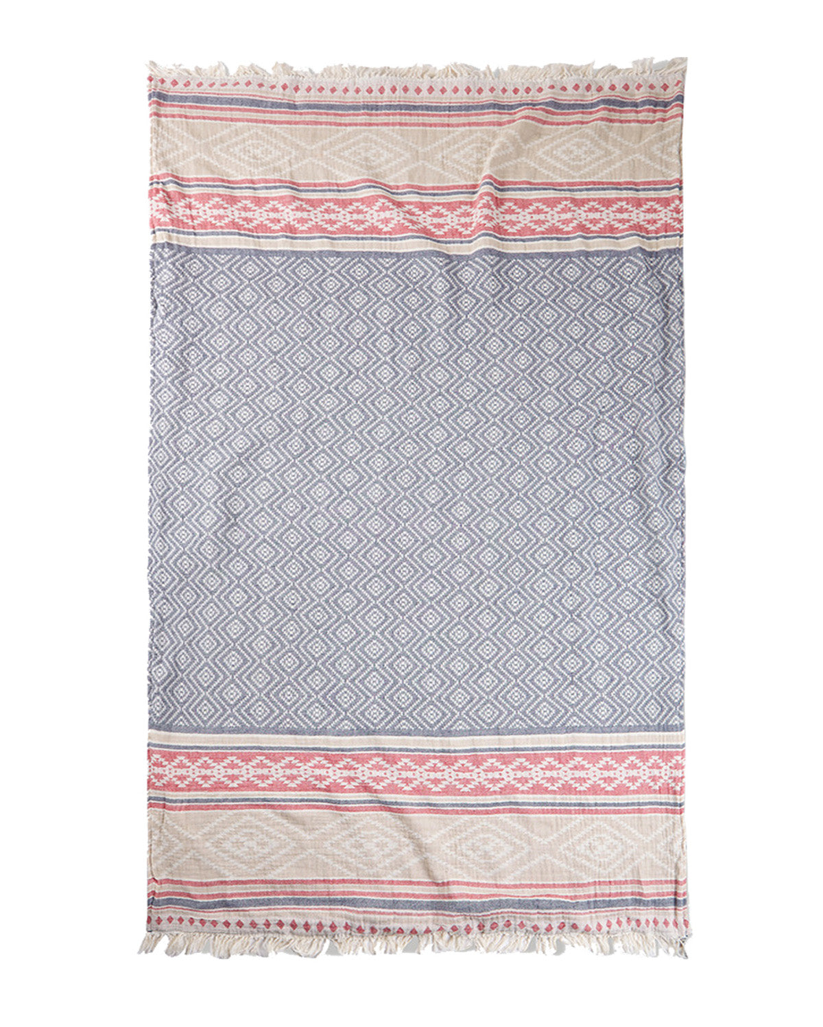 Cotton Ethnic Peshtemal Towel - Navy Blue