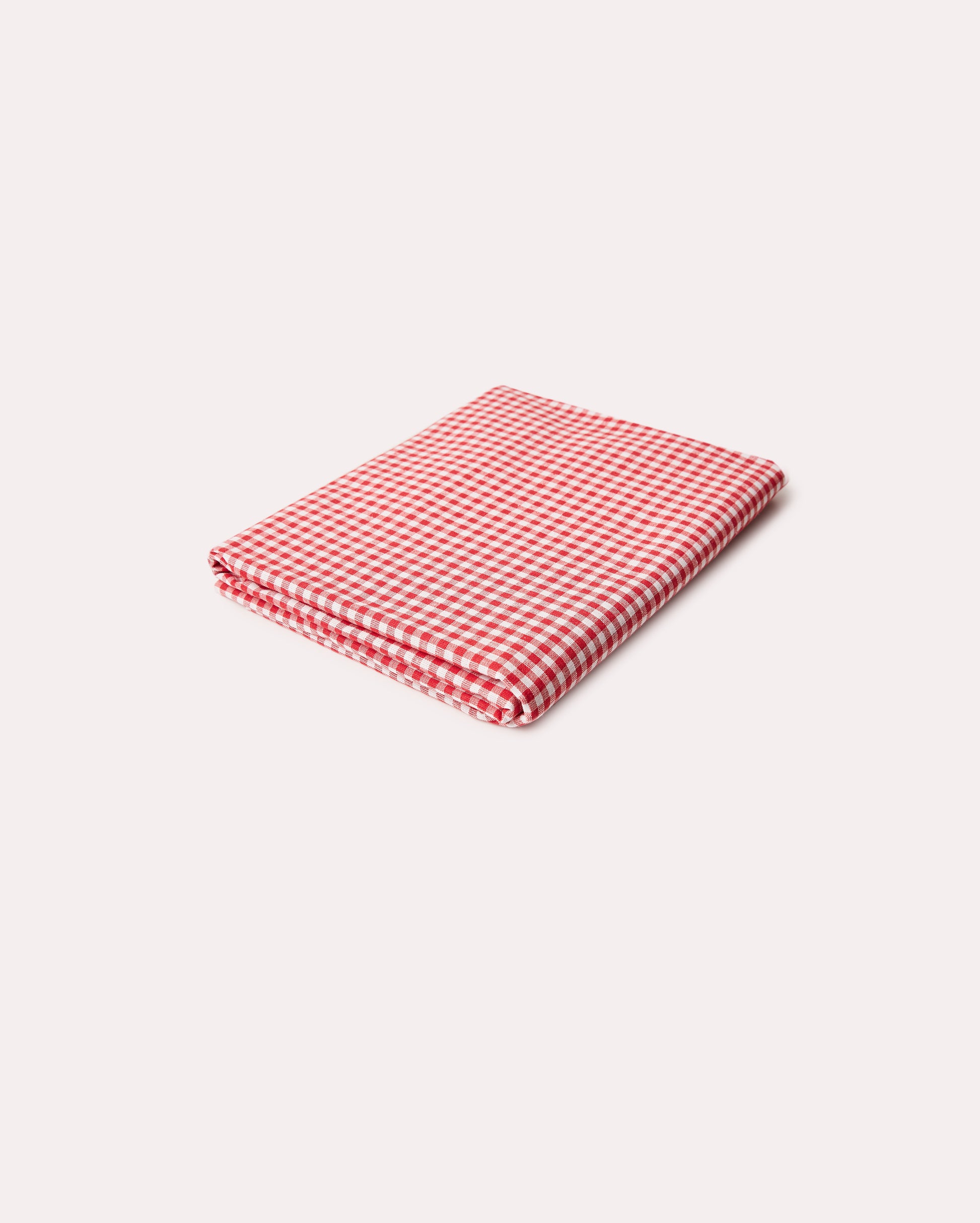 Checked Cotton Table Cloth - Red - Ocoza