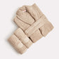 Spa Cotton Bathrobe Set 3 pcs -Beige - Ocoza