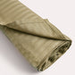 Sateen Stripe Flat Sheet - Oil Green - Ocoza