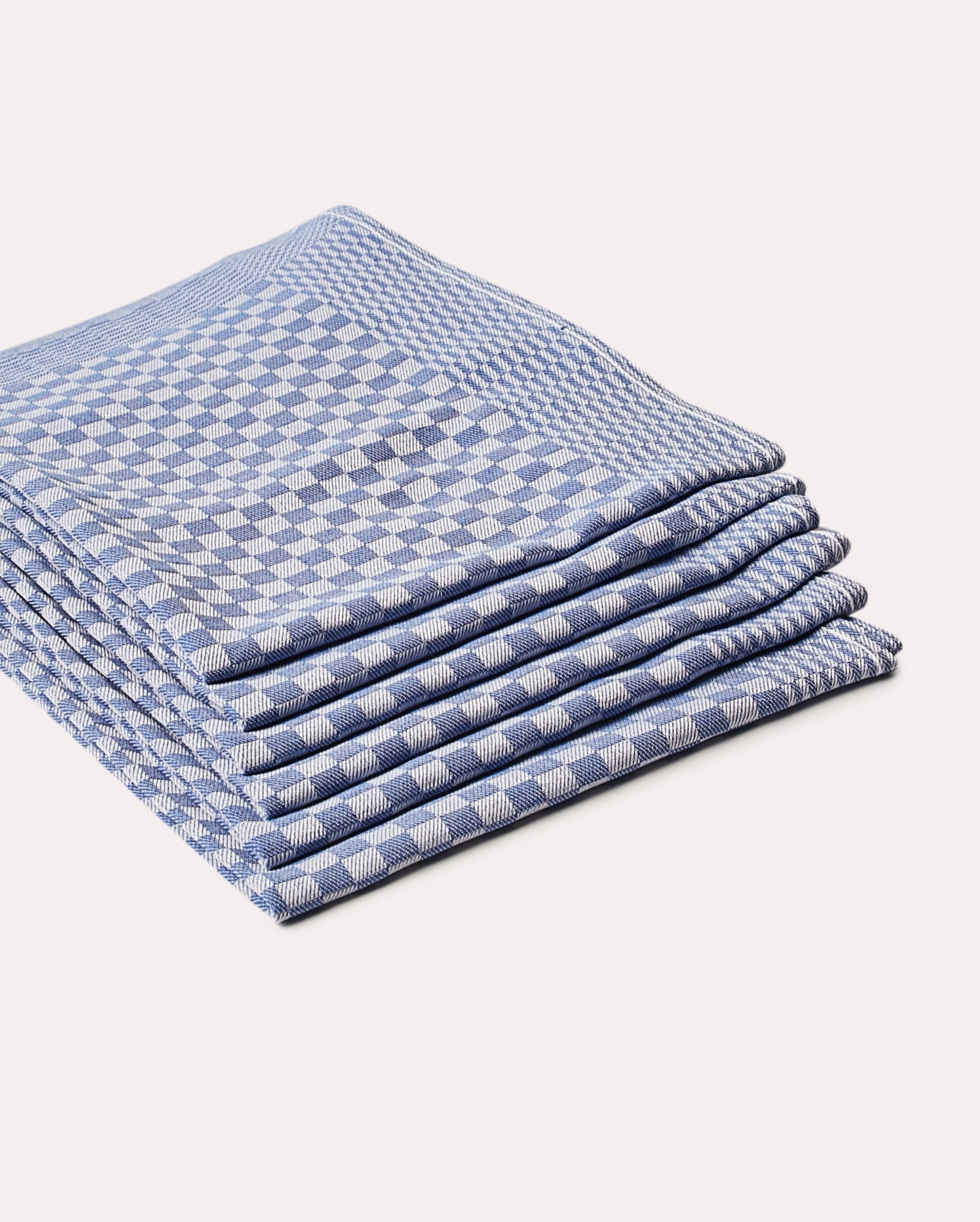 Gingham Cotton Tea Towel 6 pcs - Blue - Ocoza