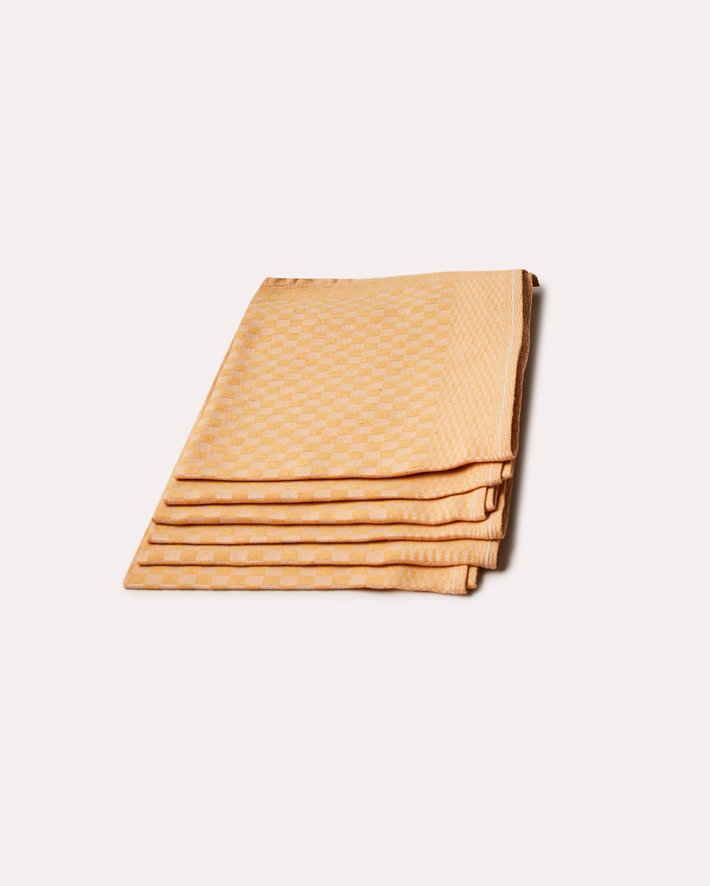 Gingham Cotton Tea Towel 6 pcs - Yellow - Ocoza
