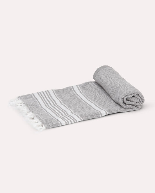 Recycled Cotton Peshtemal Towel - Grey