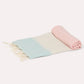 Lotus Cotton Peshtemal Towel - Pink & Mint