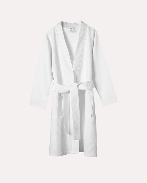Santorini Cotton Bath Robe - White - Ocoza