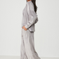 Long Sleeve Velvet Pyjama Set - Grey