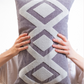 Zigzag Embroidery Cushion Cover - Crayola & Dark Grey