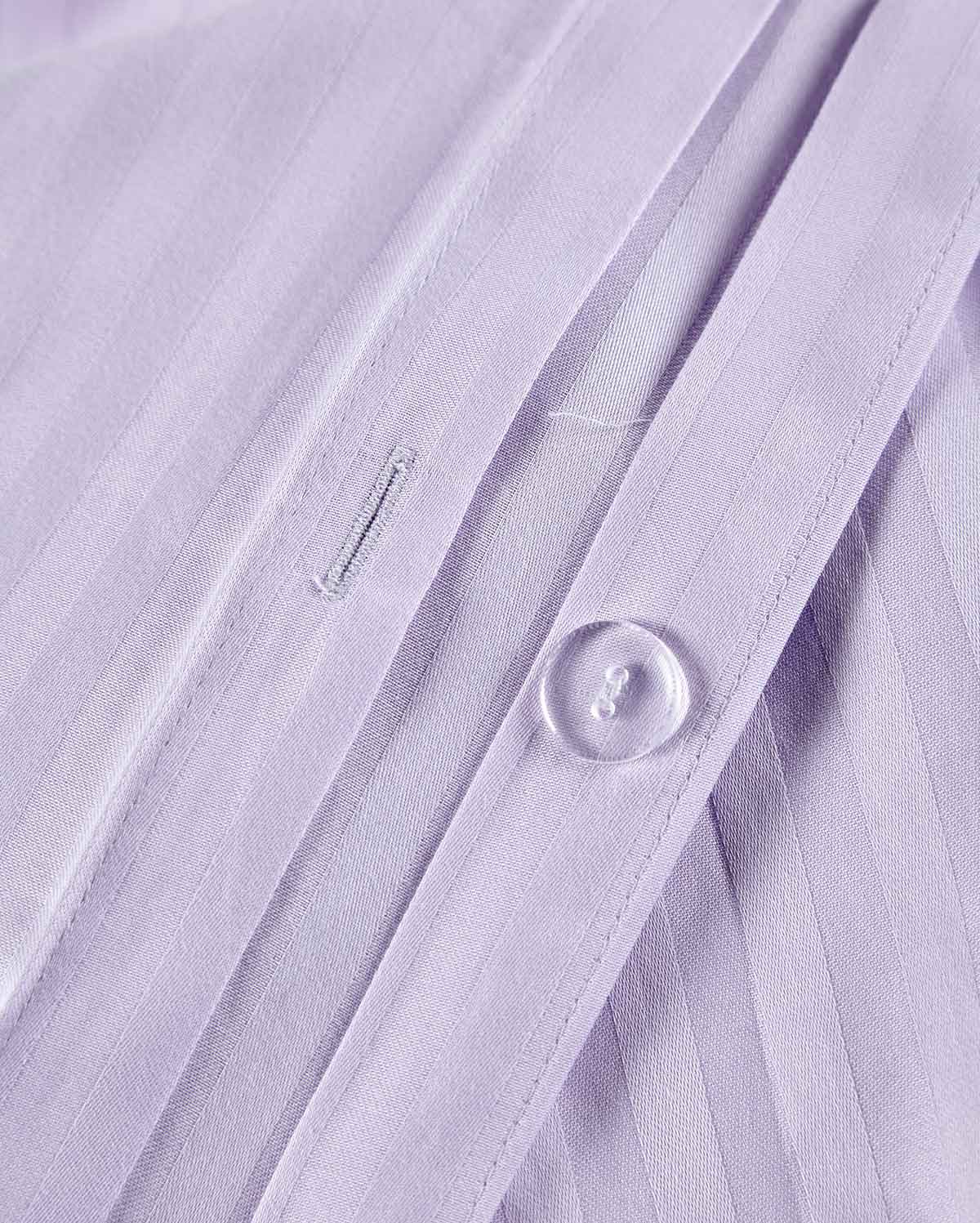 Sateen Stripe - Duvet Cover Set - Lilac