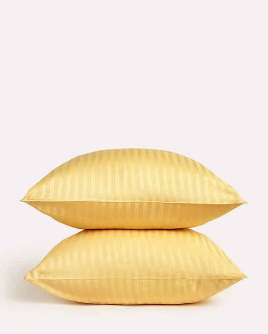 Sateen Stripe Pillowcase 2pcs - Gold