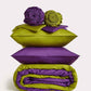 Reversible Sateen Bedding Set - Purple & Green