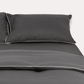 Classic Percale - Core Bedding Set - Anthracite with White Piped Edge