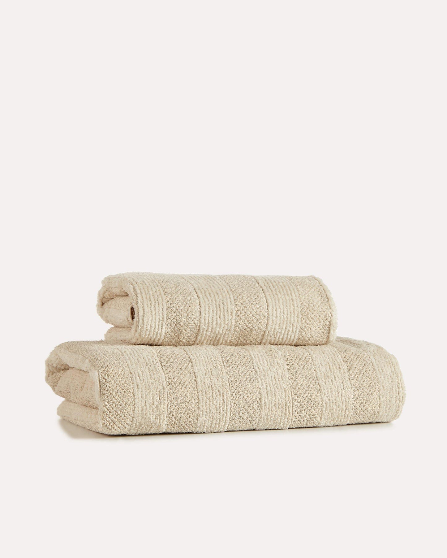 Cotton Velvet Towel Set 2pcs - Custard Cream - Ocoza
