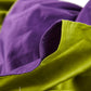 Reversible Sateen Bedding Set - Purple & Green