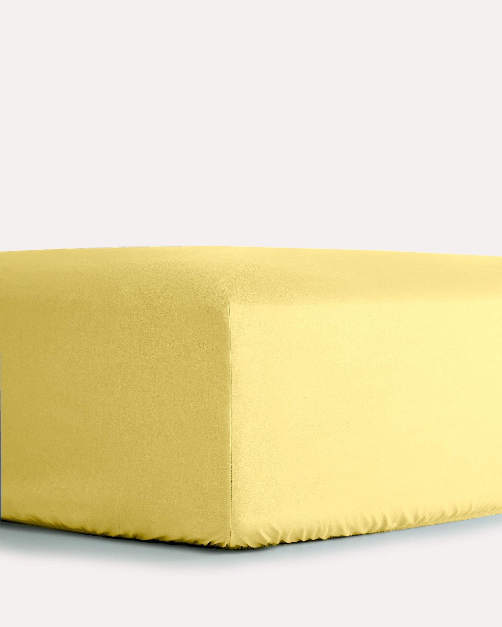 Classic Percale Fitted Sheet - Yellow - Ocoza