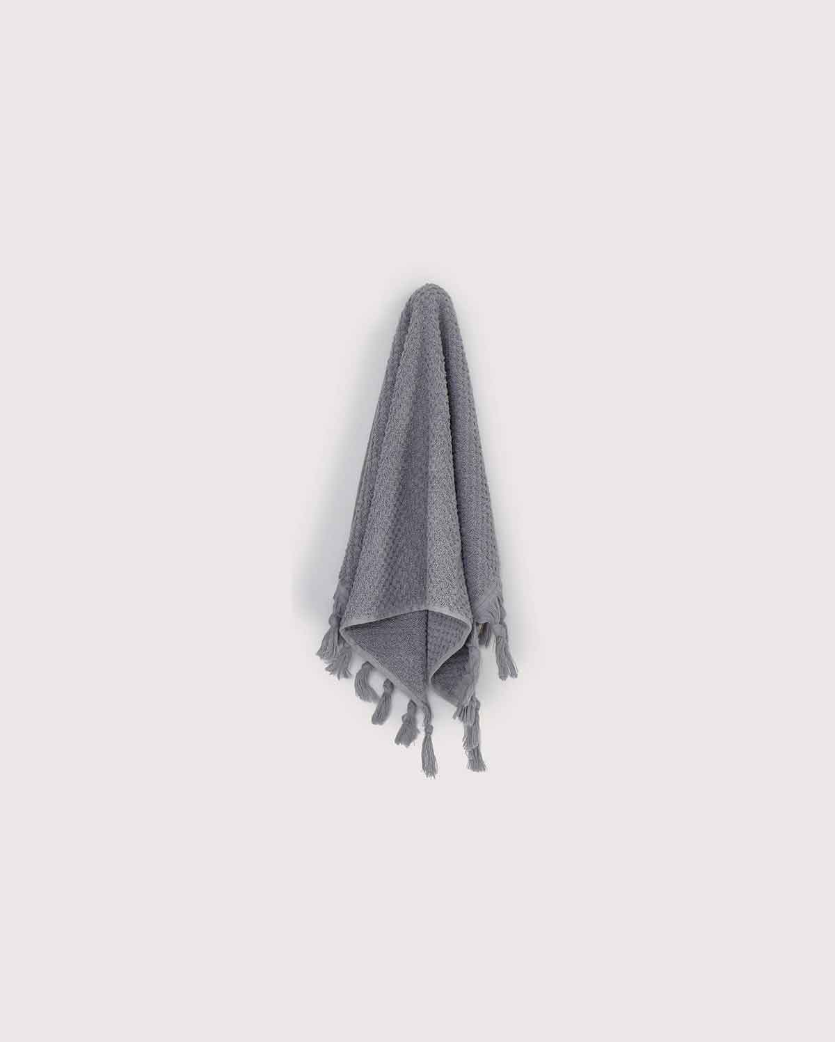 Cotton Tassel Towel Set - Grey (3 Towels)